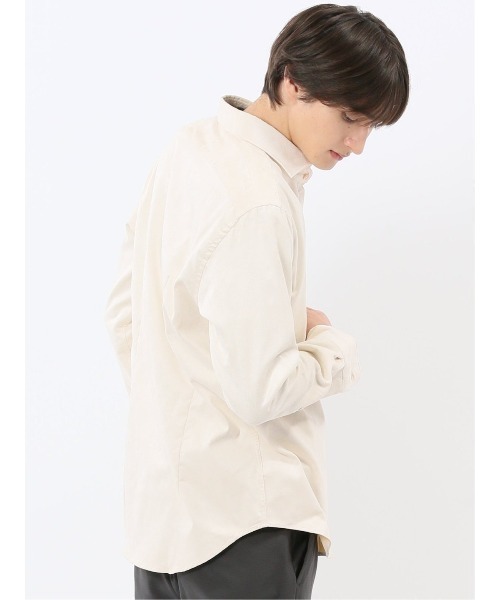 m.f.editorial（エムエフエディトリアル）の「シャツ メンズ 長袖 ストレッチ 起毛 カッタウェイ ややゆったり ルーズフィット （シャツ/ブラウス・メンズ・アイボリー/ブラウン・X-LARGE/LARGE/MEDIUM）」の20枚目の写真