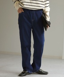 HUG.U（ハグユー）の「「ラク暖」 微起毛 ストレートデニムパンツ（デニムパンツ・レディース）」
