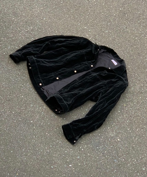 GARDEN TOKYO(ガーデントウキョウ)の「THOUSANDS×吾亦紅/サウザンズ×ワレモコウ/WRINKLED VELVET TRUCKER JACKET/吾亦紅別注(ブルゾン・メンズ・ブラック・L/M)」の3枚目の写真