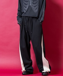 a.p.o.v. アシンメトリーフロントラインワイドヘヴィーウェイトコットンスウェットパンツ