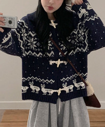 VIVID LADY（ビビッドレディー）の「ノルディック柄 トグルボタン ニットカーディガン（ニット/セーター・レディース）」