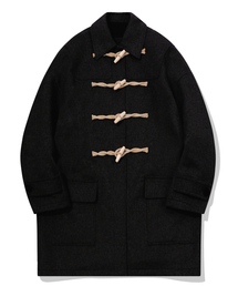 MAINBOOTH（メインブース）の「Oversized Collar Duffle Coat(BLACK)（ダッフルコート）」