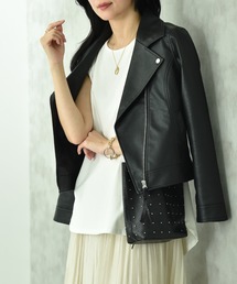 INTERPLANET（インタープラネット）の「フェイクレザーライダースジャケット（ライダースジャケット）」