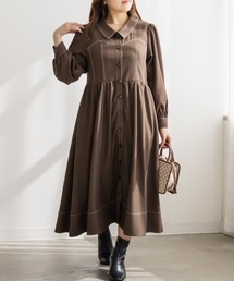 CLETTE（クレット）の「CLETTEオリジナル配色ステッチシャツワンピース（ワンピース）」