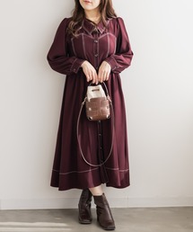 CLETTEオリジナル配色ステッチシャツワンピース