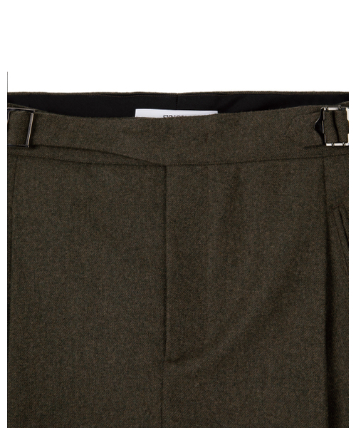 SYNQIA(シンキア)の「アシンメトリックタックディテールグルカトラウザー ブラウンカーキ(スラックス・メンズ・その他・MEDIUM/LARGE/SMALL)」の3枚目の写真