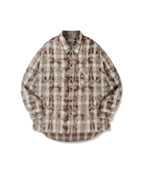 ZENDUST（ジェンダスト）の「Jidan Overfit Check Shirt BROWN（シャツ/ブラウス・レディース・ブラウン・MEDIUM/LARGE/X-LARGE）」の4枚目の写真
