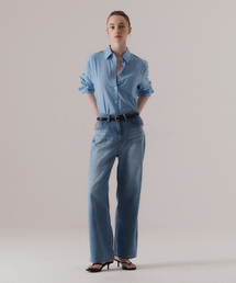High-waist classic denim (BLUE)