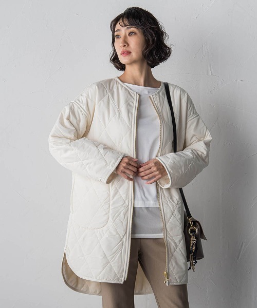 la.f…(ラエフ)の「【WEB限定】”まるで毛布”どちらも主役リバーシブルアウター(ノーカラーコート・レディース・ベージュ/オフホワイト/ブラック・9号/11号)」の2枚目の写真