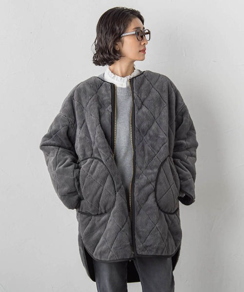 la.f…(ラエフ)の「【WEB限定】”まるで毛布”どちらも主役リバーシブルアウター(ノーカラーコート・レディース・ベージュ/オフホワイト/ブラック・9号/11号)」の1枚目の写真