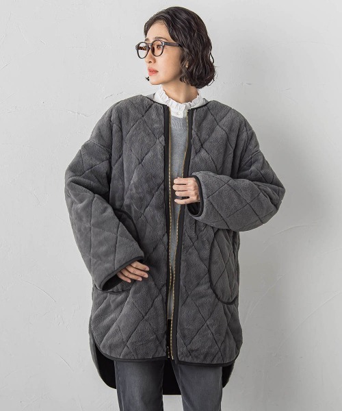 la.f…(ラエフ)の「【WEB限定】”まるで毛布”どちらも主役リバーシブルアウター(ノーカラーコート・レディース・ベージュ/オフホワイト/ブラック・9号/11号)」の12枚目の写真