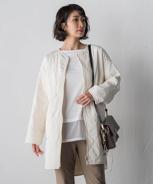 la.f…(ラエフ)の「【WEB限定】”まるで毛布”どちらも主役リバーシブルアウター(ノーカラーコート・レディース・ベージュ/オフホワイト/ブラック・9号/11号)」の4枚目の写真