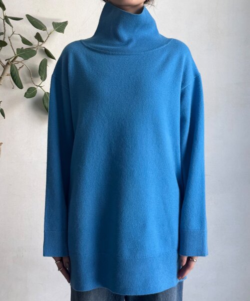 DouDou(ドゥドゥ)の「ウール混タートルチュニック(ニット/セーター・レディース・グレー/オフホワイト/ブルー・FREE)」の10枚目の写真
