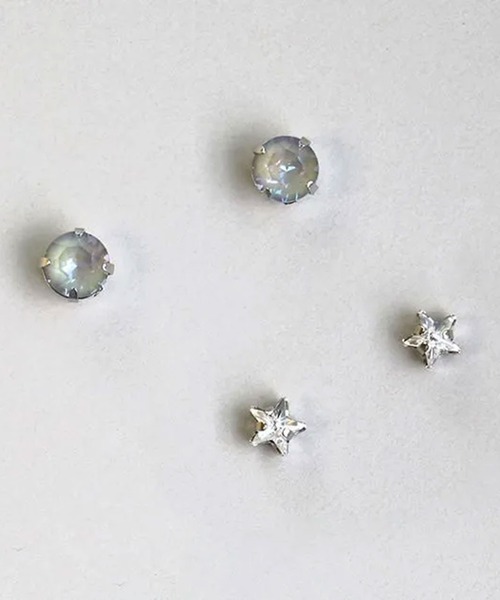 Zoule(ゾーラ)の「Zoule ゾーラ:HARU:ME ハルミーシリーズ Haru-2 星 スター ストーン イヤリング(貼るピアス)(イヤリング・レディース・シルバー/ゴールド・FREE)」の2枚目の写真