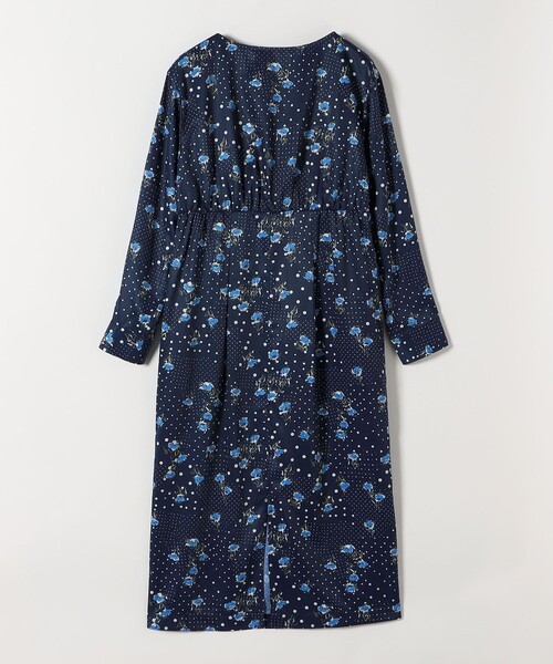 quaranciel（カランシエル）の「quaranciel: ドット フラワー プリント Iライン ギャザー ワンピース（ワンピース・レディース・ベージュ/ネイビー・ONE SIZE）」の16枚目の写真