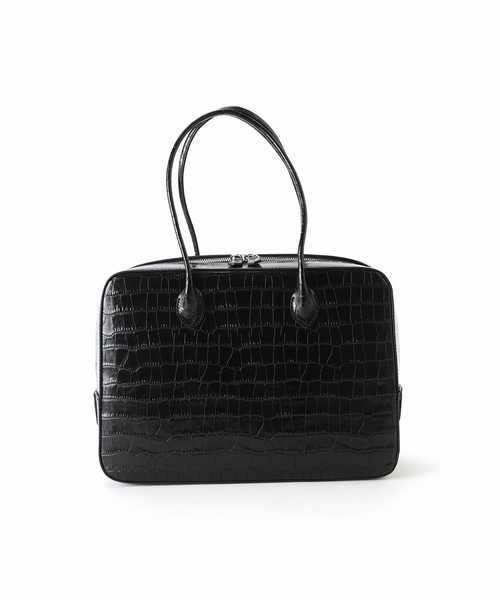 MAISON CANAU メゾン カナウ ボックスボストンL別注クロコ型押し