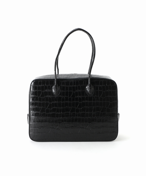 MAISON CANAU メゾン カナウ ボックスボストンL別注クロコ型押し