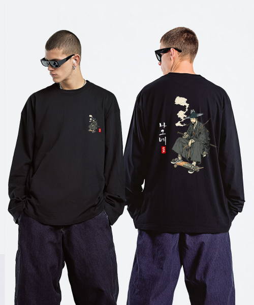 OHP（ワンハンドレッドパーセント）の「OHPxHARMONIA ナグネベーシック長袖Tシャツ6（Tシャツ/カットソー・メンズ・ホワイト/ブラック・2XL/XL/M/L）」の7枚目の写真