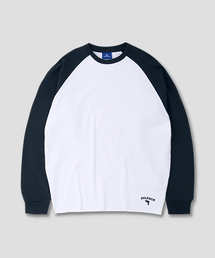 DOLPHIN WAVE APPAREL（ドルフィンウェーブアパレル）の「Dolphin Silicone Print Raglan Long Sleeve T-Shirt Navy（Tシャツ/カットソー）」