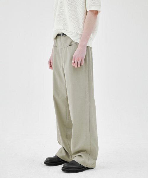 MUILL(ミュール)の「アウトシームラインスラックス(セージグリーン)(スラックス・メンズ・その他・MEDIUM/LARGE)」の1枚目の写真