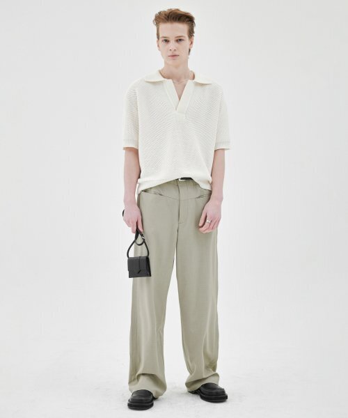 MUILL(ミュール)の「アウトシームラインスラックス(セージグリーン)(スラックス・メンズ・その他・MEDIUM/LARGE)」の2枚目の写真