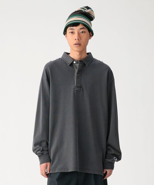 Champion（チャンピオン）の「【別注】Champion / Rugger Shirt（ポロシャツ・メンズ・グリーン/ブラック・L/M/S/XL）」の16枚目の写真