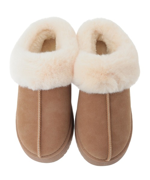 Green　Parks（グリーンパークス）の「・minia フェイクムートンスリッポン（ブーツ・レディース・グレー/ブラウン/キャメル・M/L）」の7枚目の写真