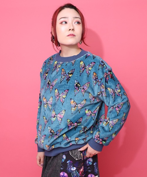 ScoLar（スカラー）の「153780：3柄展開両面フランネルプルオーバー（Tシャツ/カットソー・レディース・オレンジ/ブラック/ブルー・M）」の3枚目の写真