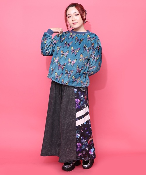 ScoLar（スカラー）の「153780：3柄展開両面フランネルプルオーバー（Tシャツ/カットソー・レディース・オレンジ/ブラック/ブルー・M）」の5枚目の写真