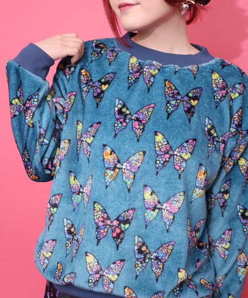 ScoLar（スカラー）の「153780：3柄展開両面フランネルプルオーバー（Tシャツ/カットソー・レディース・オレンジ/ブラック/ブルー・M）」の6枚目の写真