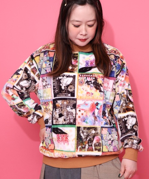 ScoLar（スカラー）の「153780：3柄展開両面フランネルプルオーバー（Tシャツ/カットソー・レディース・オレンジ/ブラック/ブルー・M）」の9枚目の写真