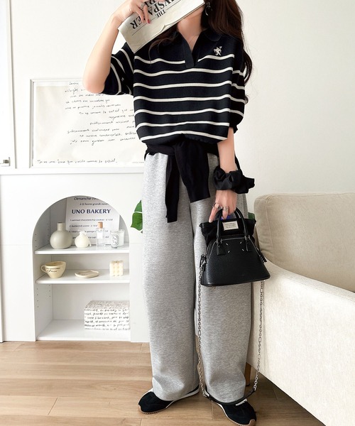 classicalelf(クラシカルエルフ)の「涼しげに整う、ラフ見えきちんと服♪胸刺繍ミラノリブスキッパー襟トップス(半袖)(ポロシャツ・レディース・ブラック/ベージュ/オレンジ系/アイボリー系1/ブラック系1/オフホワイト・X-LARGE/SMALL/MEDIUM/LARGE)」の20枚目の写真