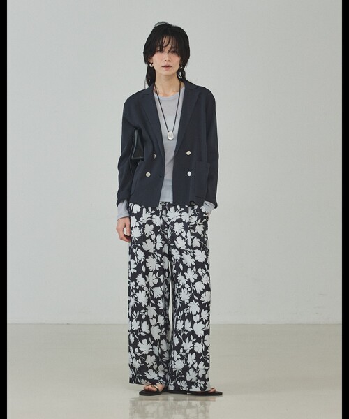 qualite（カリテ）の「ニットテーラードジャケット/オフィスカジュアル/春服（テーラードジャケット・レディース・オフホワイト/チャコールグレー・フリー）」の14枚目の写真