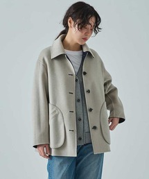 CASHMERE CASHMERE（カシミヤカシミヤ）の「【CASHMERE CASHMERE/カシミヤカシミヤ】CASHMERE/SILK/WOOL SHORT COAT/カシミヤシルクウールショートコート/ステンカラーコート（ステンカラーコート）」