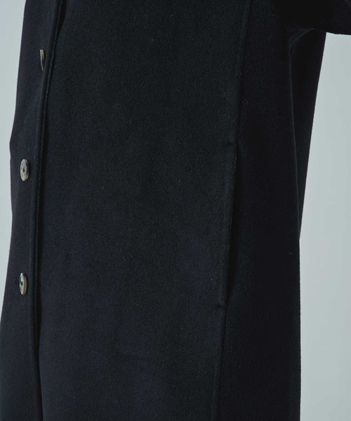 CASHMERE CASHMERE(カシミヤカシミヤ)の「【CASHMERE CASHMERE/カシミヤカシミヤ】CASHMERE/SILK/WOOL SHORT COAT/カシミヤシルクウールショートコート/ステンカラーコート(ステンカラーコート・レディース・ダークネイビー/ブラック・40/44)」の3枚目の写真