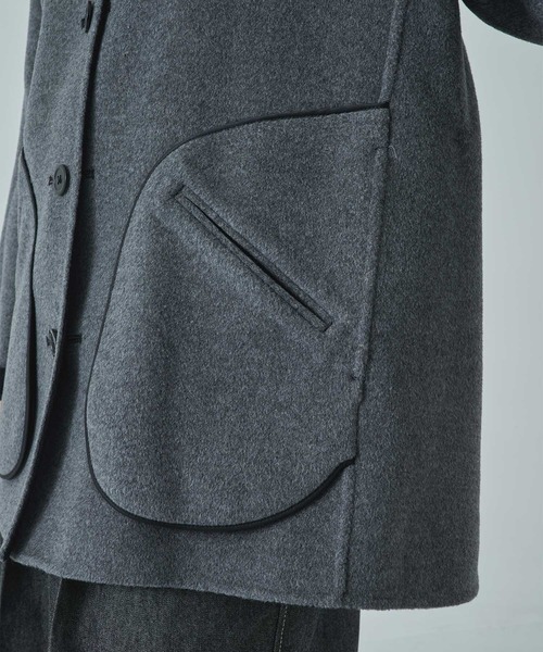 CASHMERE CASHMERE(カシミヤカシミヤ)の「【CASHMERE CASHMERE/カシミヤカシミヤ】CASHMERE/SILK/WOOL SHORT COAT/カシミヤシルクウールショートコート/ステンカラーコート(ステンカラーコート・レディース・ダークネイビー/ブラック・40/44)」の9枚目の写真