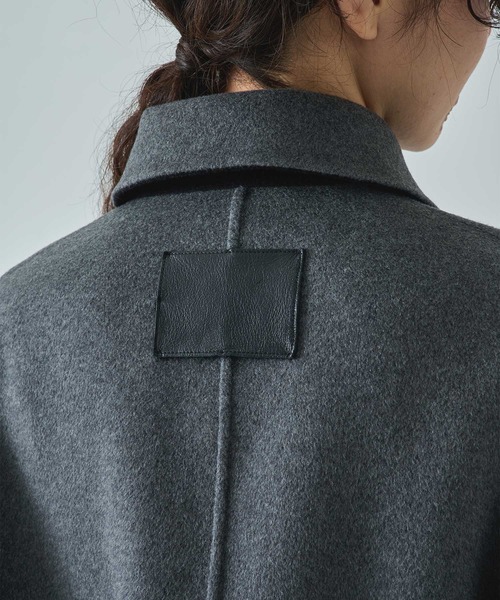 CASHMERE CASHMERE(カシミヤカシミヤ)の「【CASHMERE CASHMERE/カシミヤカシミヤ】CASHMERE/SILK/WOOL SHORT COAT/カシミヤシルクウールショートコート/ステンカラーコート(ステンカラーコート・レディース・ダークネイビー/ブラック・40/44)」の11枚目の写真