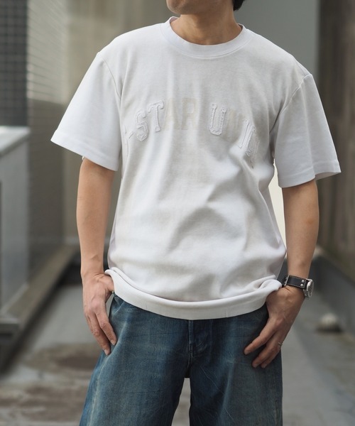 G-STAR（ジースター）の「Sunfaded Applique Loose T-Shirt/ヴィンテージライクサンフェード加工アップリケロゴルーズTシャツ（Tシャツ/カットソー・メンズ・ブラック/ホワイト・XX-LARGE/X-LARGE/LARGE/MEDIUM/SMALL/X-SMALL/XX-SMALL）」の3枚目の写真