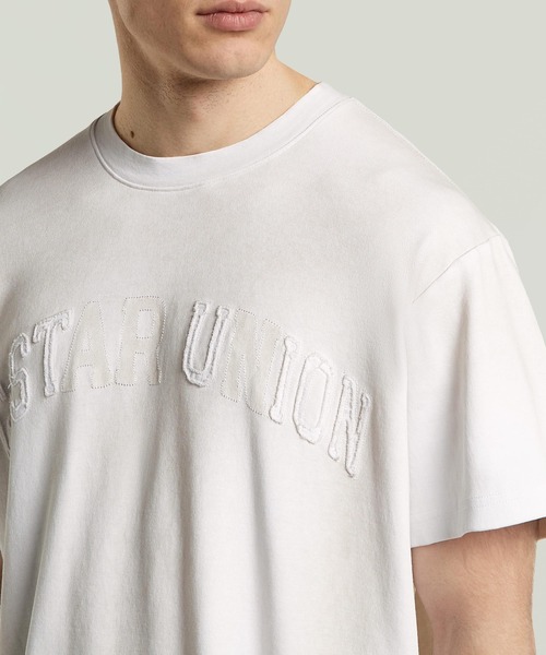 G-STAR(ジースター)の「Sunfaded Applique Loose T-Shirt/ヴィンテージライクサンフェード加工アップリケロゴルーズTシャツ(Tシャツ/カットソー・メンズ・ブラック/ホワイト・XX-LARGE/X-LARGE/LARGE/MEDIUM/SMALL/X-SMALL/XX-SMALL)」の6枚目の写真