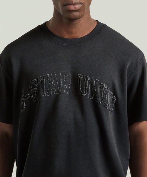 G-STAR(ジースター)の「Sunfaded Applique Loose T-Shirt/ヴィンテージライクサンフェード加工アップリケロゴルーズTシャツ(Tシャツ/カットソー・メンズ・ブラック/ホワイト・XX-LARGE/X-LARGE/LARGE/MEDIUM/SMALL/X-SMALL/XX-SMALL)」の8枚目の写真