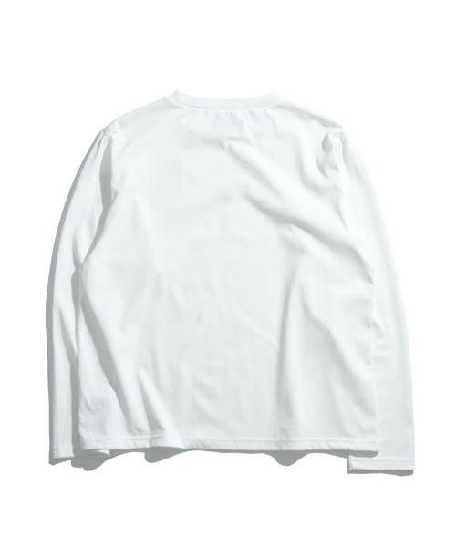 Starting Over(スターティングオーバー)の「short length one point embroidery crew neck long-sleeved T-shirt/ショートレングス ワンポイント シシュウ クルーネック ロングスリーブTシャツ 短丈 ロンT(Tシャツ/カットソー・メンズ・ブラック/グレー系その他/ホワイト・M/L)」の4枚目の写真
