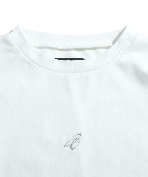 Starting Over(スターティングオーバー)の「short length one point embroidery crew neck long-sleeved T-shirt/ショートレングス ワンポイント シシュウ クルーネック ロングスリーブTシャツ 短丈 ロンT(Tシャツ/カットソー・メンズ・ブラック/グレー系その他/ホワイト・M/L)」の5枚目の写真