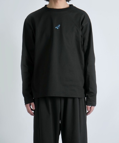 Starting Over(スターティングオーバー)の「short length one point embroidery crew neck long-sleeved T-shirt/ショートレングス ワンポイント シシュウ クルーネック ロングスリーブTシャツ 短丈 ロンT(Tシャツ/カットソー・メンズ・ブラック/グレー系その他/ホワイト・M/L)」の18枚目の写真