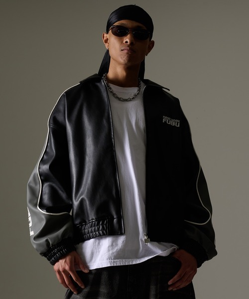 FUBU( フブ)の「FUBU フブ ブランド Faux Leather Jacket / フェイクレザージャケット PUレザー(ブルゾン・メンズ・ブラック/ブルー/グレー・M/L/XL/XXL)」の15枚目の写真