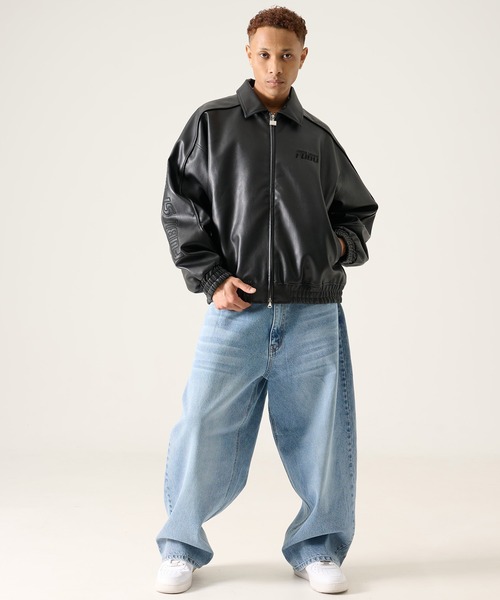 FUBU( フブ)の「FUBU フブ ブランド Faux Leather Jacket / フェイクレザージャケット PUレザー(ブルゾン・メンズ・ブラック/ブルー/グレー・M/L/XL/XXL)」の10枚目の写真