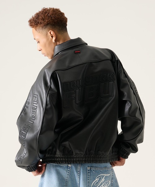 FUBU( フブ)の「FUBU フブ ブランド Faux Leather Jacket / フェイクレザージャケット PUレザー(ブルゾン・メンズ・ブラック/ブルー/グレー・M/L/XL/XXL)」の7枚目の写真