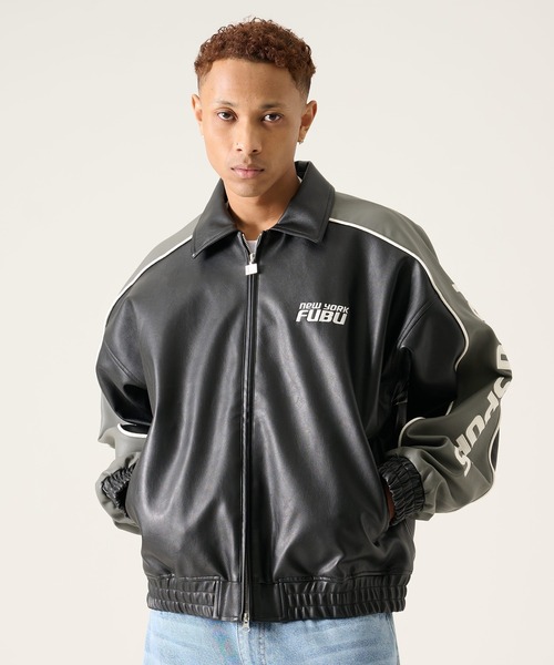 FUBU( フブ)の「FUBU フブ ブランド Faux Leather Jacket / フェイクレザージャケット PUレザー(ブルゾン・メンズ・ブラック/ブルー/グレー・M/L/XL/XXL)」の16枚目の写真