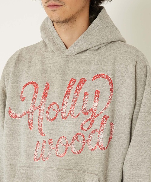 HOLLYWOOD RANCH MARKET(ハリウッドランチマーケット)の「スワッシュ HOLLYWOOD peeled off print フーディ(スウェット・メンズ・グレー・M/L/XL/S)」の5枚目の写真