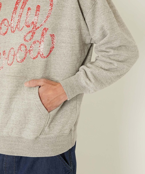 HOLLYWOOD RANCH MARKET(ハリウッドランチマーケット)の「スワッシュ HOLLYWOOD peeled off print フーディ(スウェット・メンズ・グレー・M/L/XL/S)」の6枚目の写真