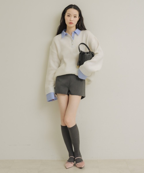 NEUNA(ヌナ)の「レイヤードオーバースプリングトップス(ニット/セーター・レディース・ベージュ/チャコールグレー/オフホワイト・FREE)」の20枚目の写真